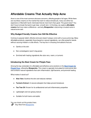 Affordable Creams That Actually Help Acne