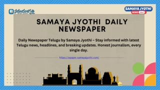 Daily Newspaper Telugu – Trusted News by Samaya Jyothi