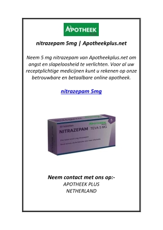 nitrazepam 5mg | Apotheekplus.net