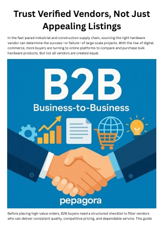 Trust Verified Vendors, Not Just Appealing Listings