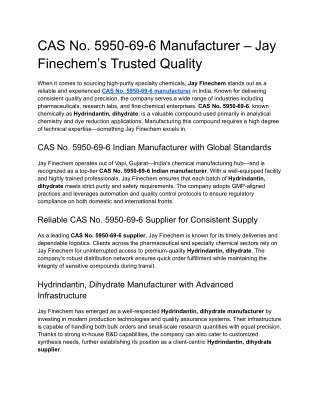 CAS No. 5950-69-6 Manufacturer