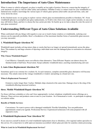 introduction the importance of auto glass