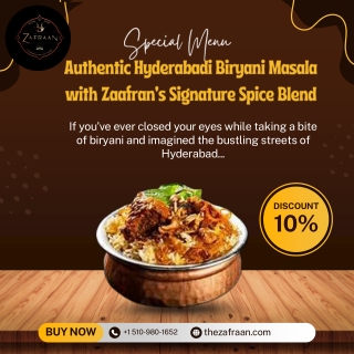 Authentic Hyderabadi Chicken Biryani in California | Zafraan
