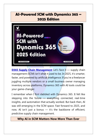 Top D365 Supply Chain Management in 2025 – Visualpath
