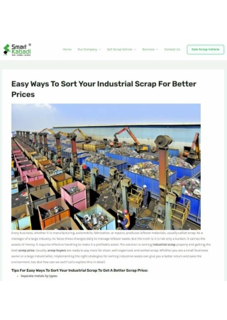 Easy Ways to Sort Your Industrial Scrap for Better Prices