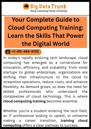 Your Complete Guide to Cloud Computing Training Learn the Skills That Power the Digital World