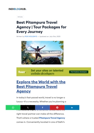 Top-Rated Pitampura Travel Agency for Seamless Travel Experiences