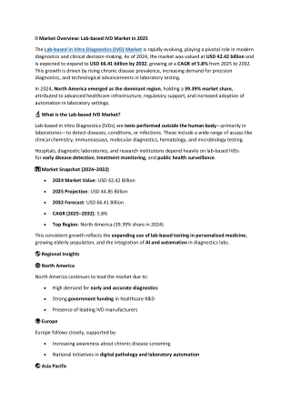 market overview lab based ivd market in 2025
