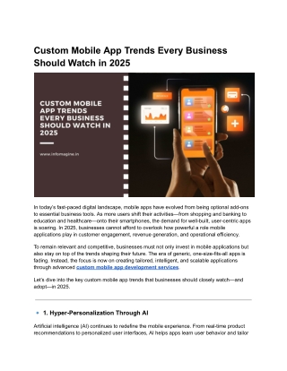 Custom Mobile App Trends Every Business Should Watch in 2025