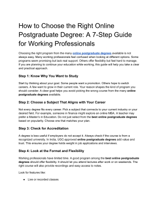 How to Choose the Right Online Postgraduate Degree_ A 7-Step Guide for Working Professionals