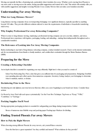 Phoenix Cross Country Movers: Tips for a Smooth Change to Your New Home