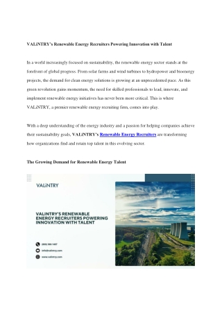 VALiNTRY’s Renewable Energy Recruiters Powering Innovation with Talent (1)