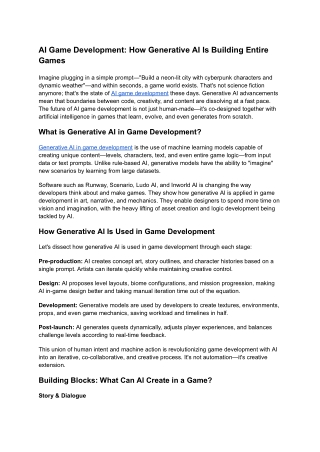 AI Game Development_ How Generative AI Is Building Entire Games
