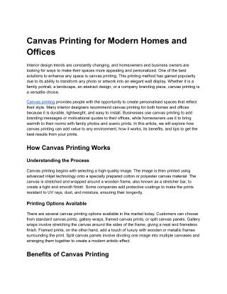 Canvas Printing
