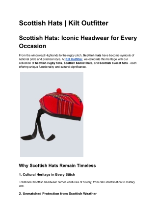 Scottish Hats _ Kilt Outfitter