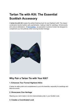Tartan Tie with Kilt_ The Essential Scottish Accessory