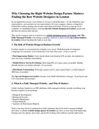why choosing the right website design partner