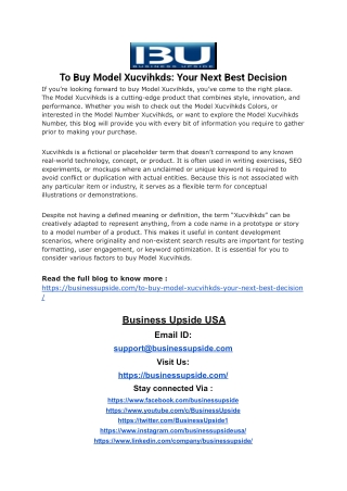 To Buy Model Xucvihkds_ Your Next Best Decision