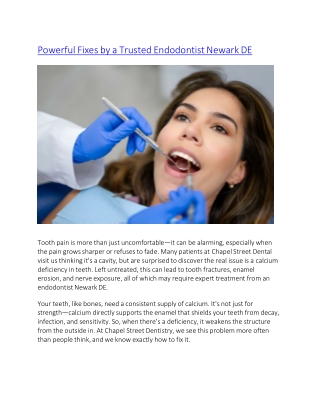 Powerful Fixes by a Trusted Endodontist Newark DE