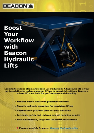 Hydraulic Lifts: Enhancing Efficiency and Safety in Material Handling