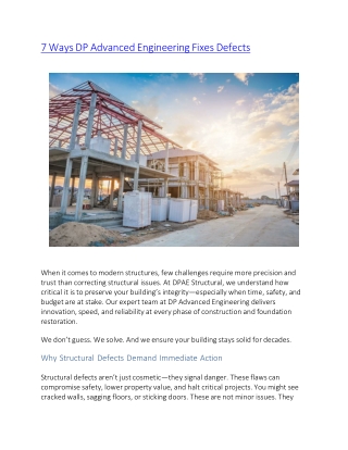 7 Ways DP Advanced Engineering Fixes Defects