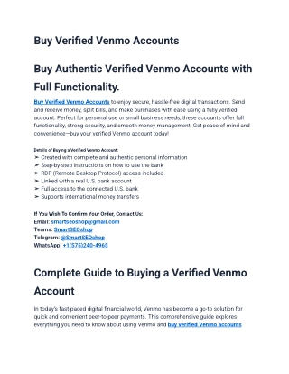 How To Buy Verified Venmo Accounts in Use (2025)