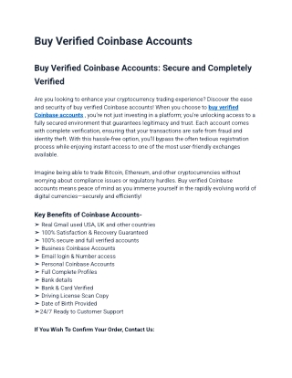 How To Buy Verified Coinbase Accounts in Use (2025)