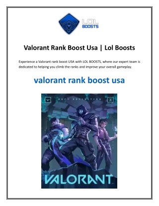 Valorant Rank Boost Usa
