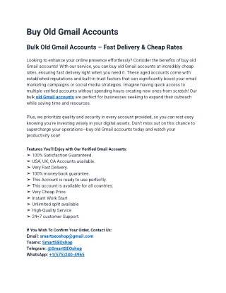 How To Buy Old Gmail Accounts in Use (2025)