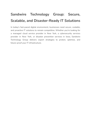 sandwire technology group secure scalable
