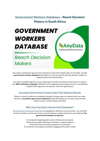 government workers database reach decision makers