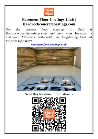 Basement Floor Coatings Utah  Hardrockconcretecoatings.com
