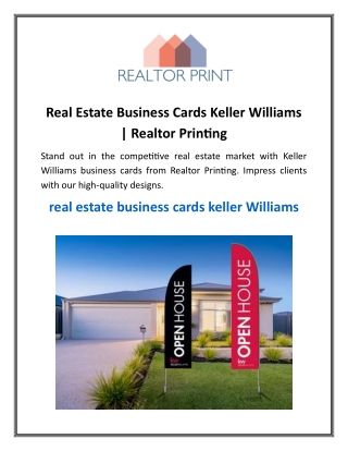 Real Estate Business Cards Keller Williams