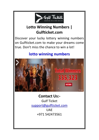 lotto winning numbers gulfticket com