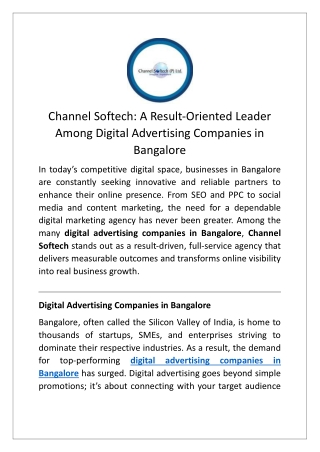 result oriented digital marketing company in Bangalore