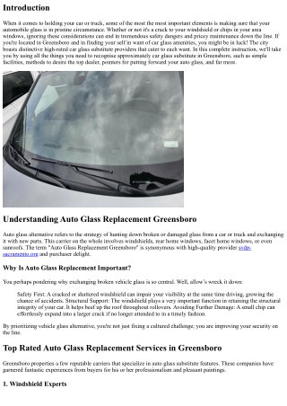 Top Rated Auto Glass Replacement Services in Greensboro