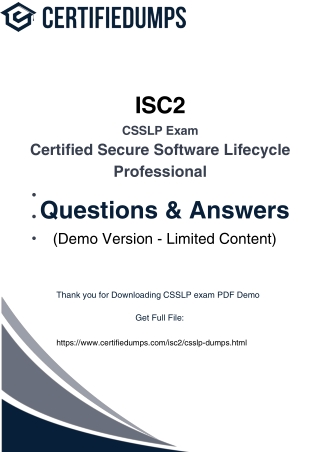 CSSLP Exam Dumps 2025 – Real Questions for Guaranteed Success