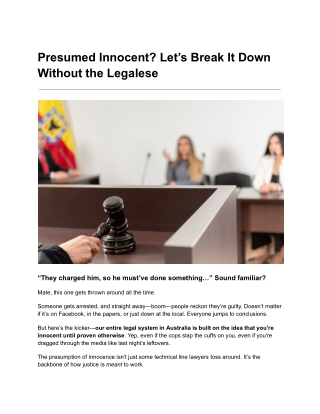 Presumed Innocent