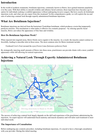 Achieving a Natural Look Through Expertly Administered Botulinum Injections