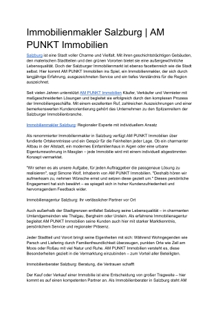 Immobilienmakler Salzburg _ AM PUNKT Immobilien