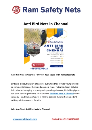 Anti Bird Nets in Chennai (2)