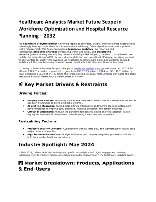 Healthcare Analytics Market Outlook by Provider and Payer Segments, 2032