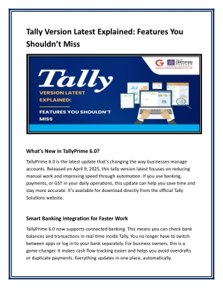 Tally Version Latest Explained Features You Shouldn’t Miss