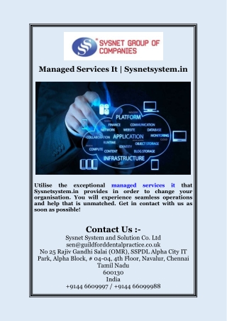 Managed Services It | Sysnetsystem.in