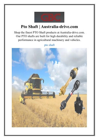 Pto Shaft | Australia-drive.com