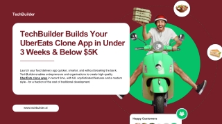 TechBuilder Builds Your UberEats Clone App in Under 3 Weeks & Below $5K