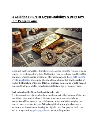 Is Gold the Future of Crypto Stability A Deep Dive into Pegged Coins