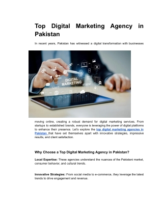 Top Digital Marketing Agency in Pakistan, Top Digital Marketing Agency in Dubai
