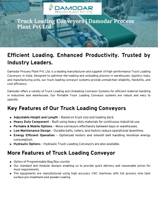 Truck loading conveyors