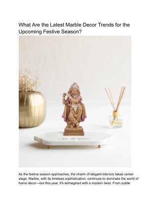 What Are the Latest Marble Decor Trends for the Upcoming Festive Season_